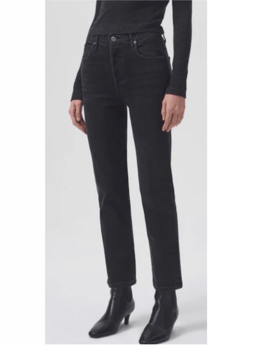 Agolde - Riley Cropped Straight Leg High-Rise Jeans